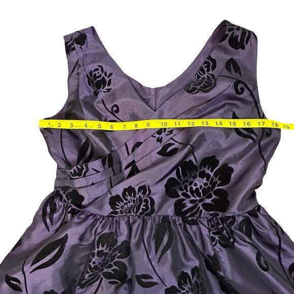 ModCloth Cocktail Dress Womens Size L Purple Wrap Flare Crinoline Party Silky - Picture 9 of 11